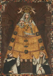 Our Lady of the Rosary with Saint Dominic and Saint Rose